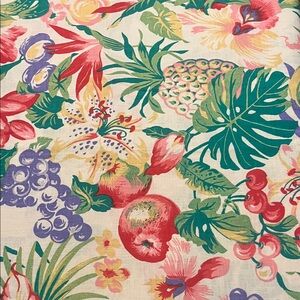 Vintage Tropical Floral Print Fabric-over 3 yards
